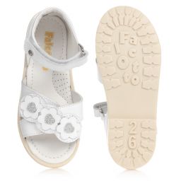 Falcotto by Naturino-Белые кожаные сандалии для девочек | Childrensalon Outlet