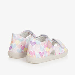 Falcotto by Naturino-Girls White & Pink Heart Sandals | Childrensalon Outlet
