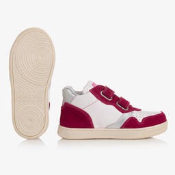 فالكوتو باي ناتورينو-ترينرز أطفال بناتي جلد لون أبيض وزهري | Childrensalon Outlet