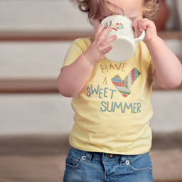 Falcotto by Naturino-Girls Yellow Cotton Glitter T-Shirt | Childrensalon Outlet