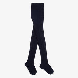Falke-Blue Cable Knit Wool Tights | Childrensalon Outlet