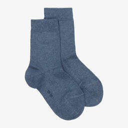 Falke-Blue Cotton Ankle Socks | Childrensalon Outlet