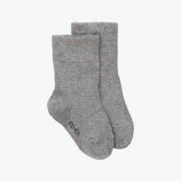 Falke-Boys Soft Grey Cotton Knit Socks | Childrensalon Outlet