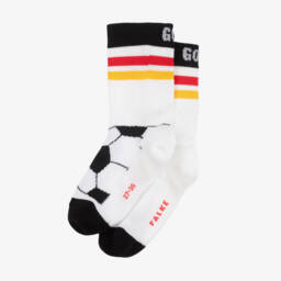 Falke-Boys White Athletic Knit Socks | Childrensalon Outlet
