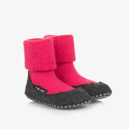 Falke-Girls Cozy Pink Wool Home Socks | Childrensalon Outlet