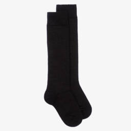 Falke-Girls Dark Charcoal Wool Knee Socks | Childrensalon Outlet