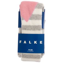Falke-Grey & White Striped Tights | Childrensalon Outlet