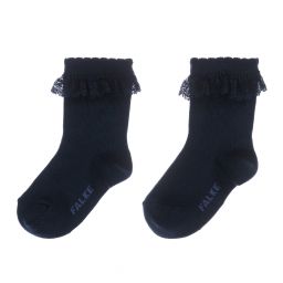 فالكي-جوارب مزيج قطن ستريتش لون كحلي مزين بدانتيل | Childrensalon Outlet