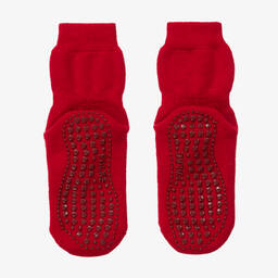 فالكي-جوارب قطن لون أحمر بنعل واقي من الإنزلاق | Childrensalon Outlet