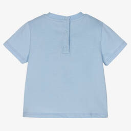 Fendi-Baby Boys Blue Logo T-Shirt | Childrensalon Outlet