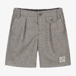 Fendi-شورت صوف وكشمير لون رمادي للمواليد | Childrensalon Outlet