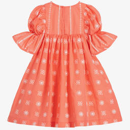 Fendi-Baby Coral Pink Cotton Dress | Childrensalon Outlet