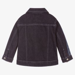 فندي-Baby Dark Blue Denim Jacket | Childrensalon Outlet