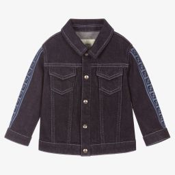 فندي-Baby Dark Blue Denim Jacket | Childrensalon Outlet