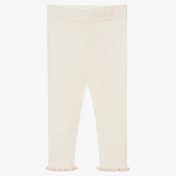 Fendi-ليقنز  مزيج فيسكوز محبوك لون عاجي للمولودات | Childrensalon Outlet