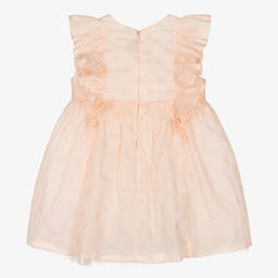 Fendi-Baby Girls Pink Cotton Karligraphy Dress | Childrensalon Outlet