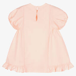Fendi-Baby Girls Pink Cotton Roma Dress | Childrensalon Outlet