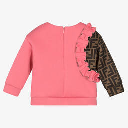 Fendi-Baby Girls Pink FF Sweatshirt | Childrensalon Outlet