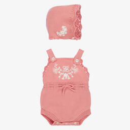 Fendi-Baby Girls Pink Knitted Shortie Set | Childrensalon Outlet