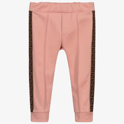 Fendi-Baby Girls Pink Logo Trousers | Childrensalon Outlet