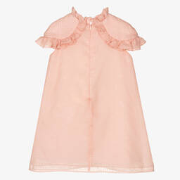 Fendi-Baby Girls Pink Silk Logo Dress | Childrensalon Outlet