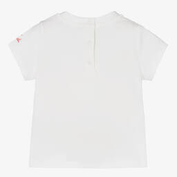 فندي-تيشيرت قطن جيرسي لون أبيض للمولودات | Childrensalon Outlet