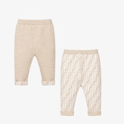 Fendi-Бежевые брюки из шерсти и кашемира FF | Childrensalon Outlet