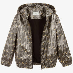 فندي Mania-جاكيت لوغو واقي من المطر لون بيج | Childrensalon Outlet