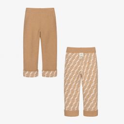 Fendi-Beige Reversible Wool Trousers | Childrensalon Outlet