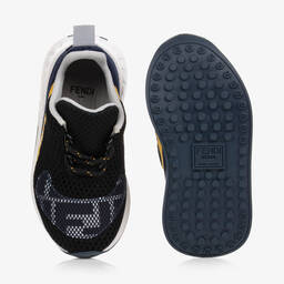 Fendi-Черно-синие кроссовки с принтом FF | Childrensalon Outlet