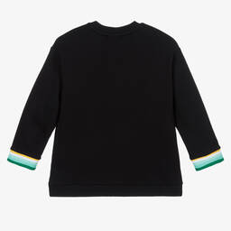 Fendi-Black Cotton Logo Sweatshirt | Childrensalon Outlet
