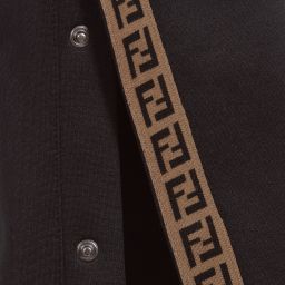 Fendi-Black FF Logo Popper Trousers | Childrensalon Outlet