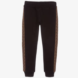 Fendi-Black FF Tape Joggers | Childrensalon Outlet