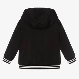 Fendi-Black Jacquard FF Logo Zip-Up Hoodie | Childrensalon Outlet