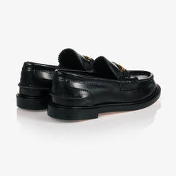 Fendi-Black Leather Loafer Shoes | Childrensalon Outlet