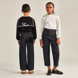 Fendi-Black Leather Loafer Shoes | Childrensalon Outlet