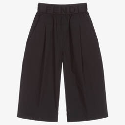 Fendi-Black Logo Waistband Culottes | Childrensalon Outlet