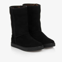 Fendi-Black Suede Leather FF Boots | Childrensalon Outlet