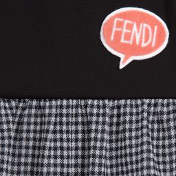 Fendi-جامب سوت قطن لون أبيض و اسود | Childrensalon Outlet