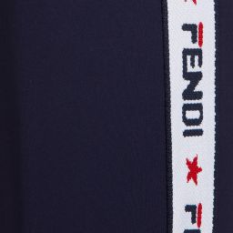 Fendi Мания-Blue Jersey Trousers  | Childrensalon Outlet