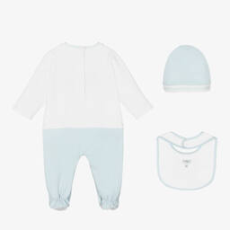 Fendi-Blue Logo Baby Grow Gift Set | Childrensalon Outlet