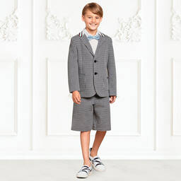 Fendi-Blue & White Check Blazer | Childrensalon Outlet