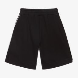 Fendi-Boys Black Cotton Logo Shorts | Childrensalon Outlet