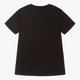 Fendi-Boys Black Cotton Logo T-Shirt | Childrensalon Outlet