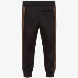 Fendi-Boys Black FF Logo Joggers | Childrensalon Outlet