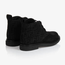 فندي-بوت جلد شامواه لون أسود للأولاد | Childrensalon Outlet