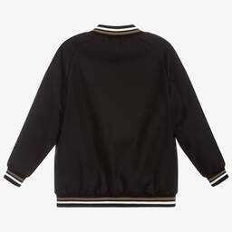 Fendi-Boys Black Wool Logo Jacket | Childrensalon Outlet