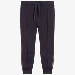 Fendi-جوغرز لوغو بولي قطن لون كحلي للأولاد | Childrensalon Outlet