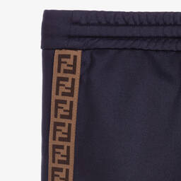 Fendi-جوغرز لوغو بولي قطن لون كحلي للأولاد | Childrensalon Outlet