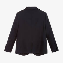 Fendi-Boys Blue Wool Blazer Jacket | Childrensalon Outlet